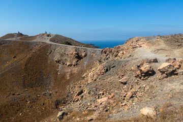 cliffs and rocks of santorini and nea kameni island