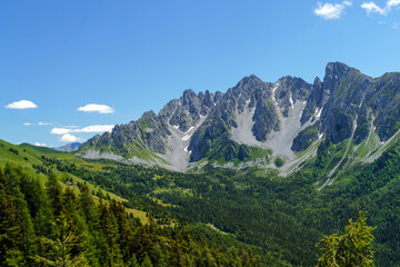 Fototapeta na wymiar Mountain landscape along the road to Vivione pass