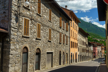 Fototapeta na wymiar Cedegolo, historic town in the Oglio valley, Brescia
