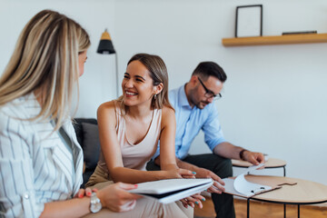 Legal team working together, portrait.