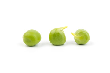 Green peas, isolated on white background. Close-up