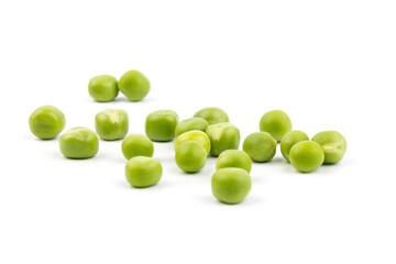 Green peas, isolated on white background. Close-up