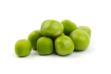 Green peas, isolated on white background. Close-up