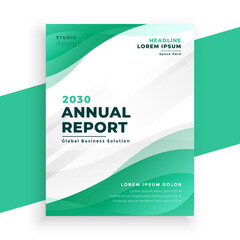 stylish turquoise color business annual report brochure template
