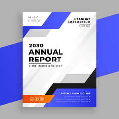 annual report blue business brochure template design