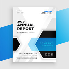 geometric blue annual report business brochure template design