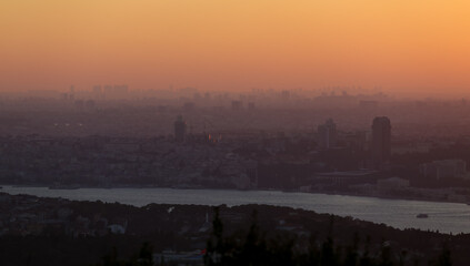 Silhouette of Istanbul during Sunset