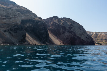 cliffs and rocks of santorini island