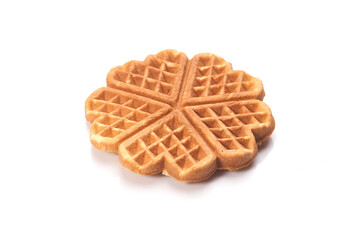 Freshly baked waffles isolated on white background