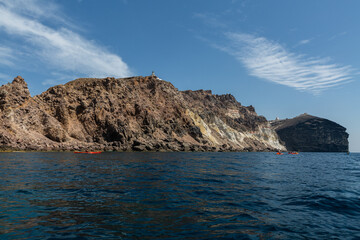 Fototapeta premium cliffs and rocks of santorini island