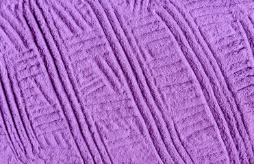 Purple alginate face mask powder (body wrap, eye shadow) texture close up, selective focus. Lavender abstract background with brush strokes.