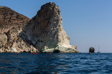 Fototapeta premium cliffs and rocks of santorini island