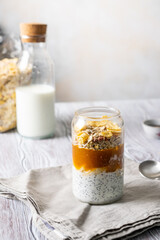 Obraz na płótnie Canvas correct and light breakfast with granola and yogurt