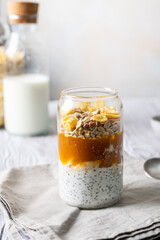 quick and tasty breakfast with yoghurt and granola