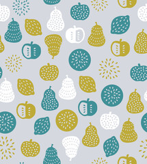 北欧風の果物のシームレスパターン