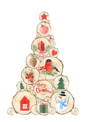 Christmas tree with christmas decoration. 