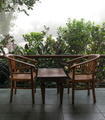 Beautiful view of fog in Bedugul Bali, Indonesia.