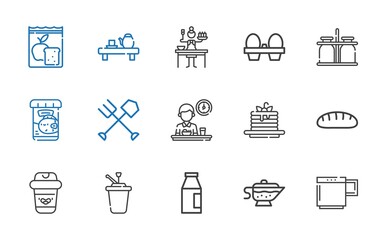 breakfast icons set