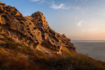 cliffs and rocks of santorini island