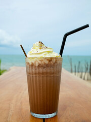 Chocolate frappe or chocolate ice blended
