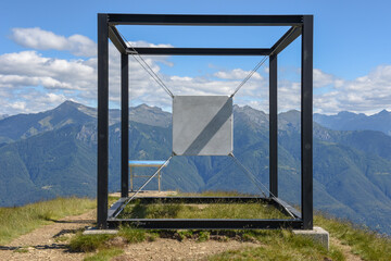 Artwork on mount Tamaro in the Swiss alps