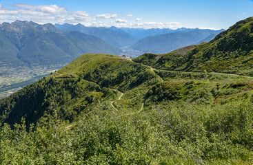 Mountain view at mount Tamaro in Switzerland