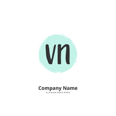 V N VN Initial handwriting and signature logo design with circle. Beautiful design handwritten logo for fashion, team, wedding, luxury logo.