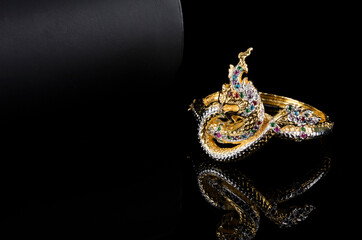 Close up of diamond bracelet. space for your text.