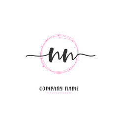 Obraz premium N NN Initial handwriting and signature logo design with circle. Beautiful design handwritten logo for fashion, team, wedding, luxury logo.