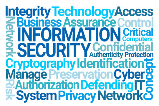 Information Security Word Cloud on White Background