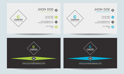 Minimalist business card design template. Minimal Corporate Business card vector.