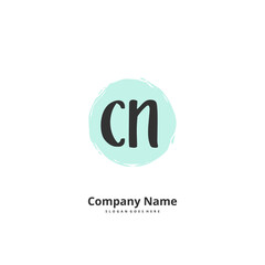 C N CN Initial handwriting and signature logo design with circle. Beautiful design handwritten logo for fashion, team, wedding, luxury logo.