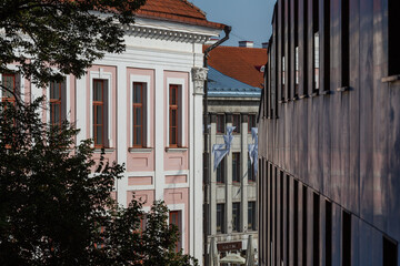 streets and buildings in the  Tartu