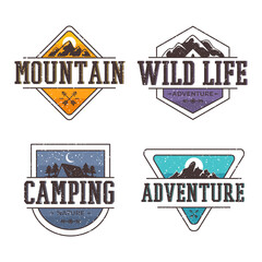 Obraz premium set Color logo for adventure or outdoors activities vector