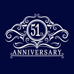 51 years Anniversary logo, luxurious 51th Anniversary design celebration.