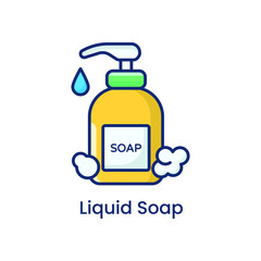 Corona Virus Liquid Soap Colored Icon Vector