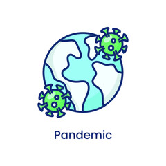 Corona Virus Pandemic Colored Icon Vector