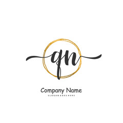 Obraz premium Q N QN Initial handwriting and signature logo design with circle. Beautiful design handwritten logo for fashion, team, wedding, luxury logo.