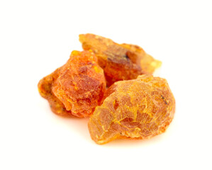 Myrrh Medicinal and Aroma Resin Gum. Isolated on White Background.