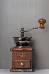 Coffee grinder hand with space to add text.
