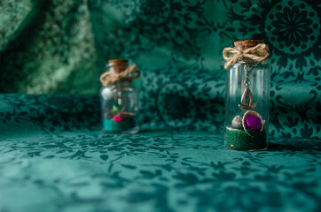 sand in a jar, interior decoration, decor