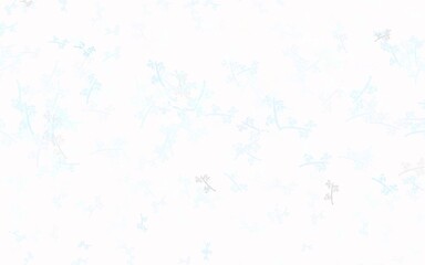 Light BLUE vector doodle template with branches.