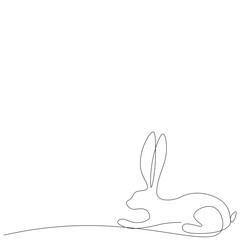 Easter bunny line drawing. Vector illustration