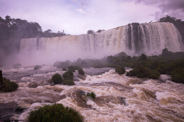 Iguazu Fall in Border between Brazil and Argentina