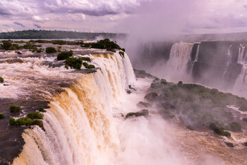 Iguazu Fall in Border between Brazil and Argentina