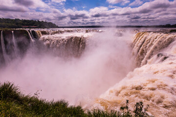 Iguazu Fall in Border between Brazil and Argentina