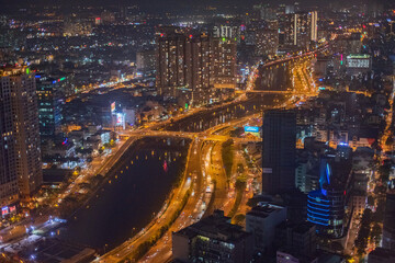 Fototapeta premium Night View of Saigon, Vietnam
