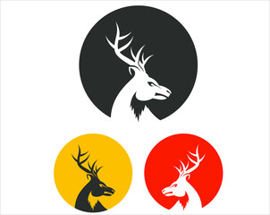 A vector collection of deer heads.