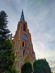 Catholic Church of the Holy Trinity in the agro-town Gervyaty, Grodno region, Belarus. 