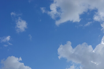 blue sky with clouds closeup